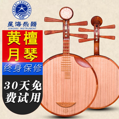 北京星海月琴民族乐器 8214-A奥氏黄檀月琴乐器黄檀月琴送配件